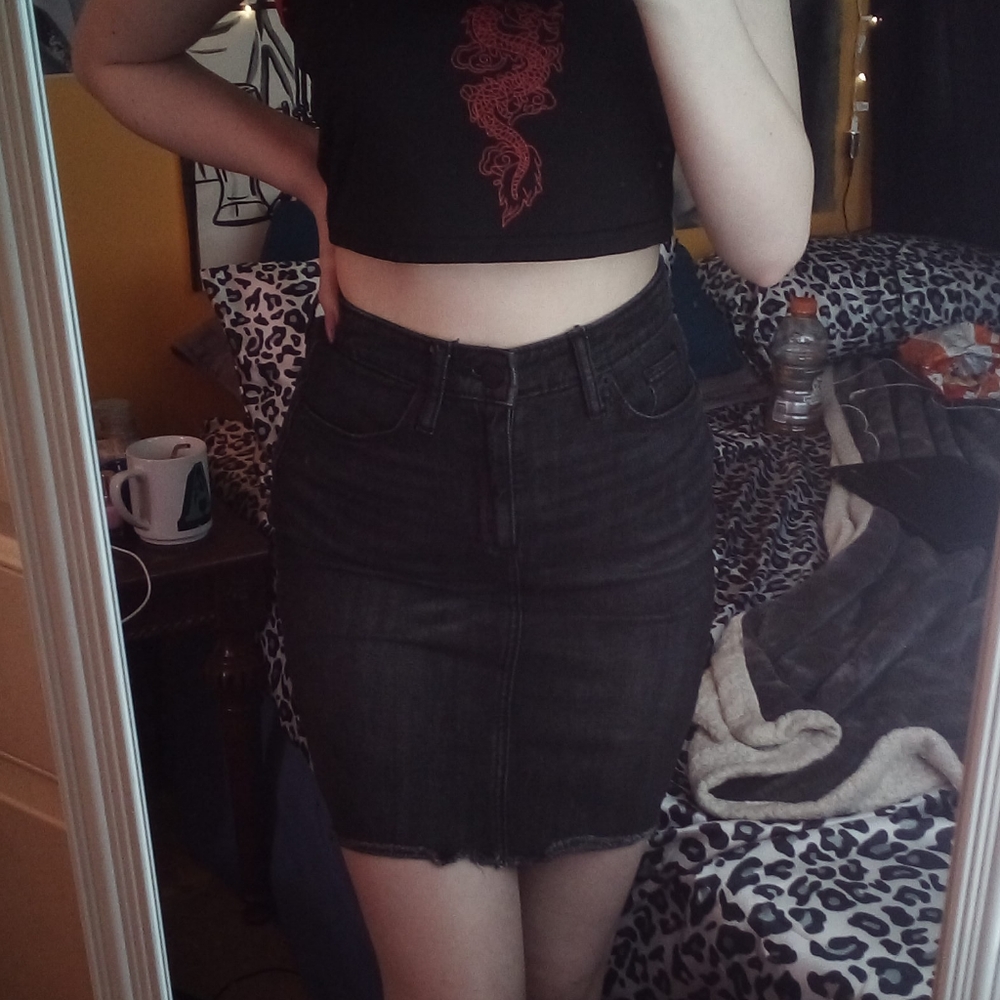 High Waisted Denim Skirt